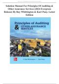 Solution Manual For Principles of Auditing & Other Assurance Services &lpar;2024 Evergreen Release&rpar; by Ray Whittington & Kurt Pany&period; Latest Edition