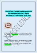 Florida 240 License Exam Questions and Answers with Accurate Rationales &ndash; 2026&sol;2027 Complete Study Guide&NewLine;&NewLine;