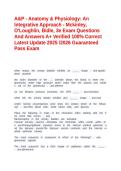 A&P - Anatomy & Physiology&colon; An Integrative Approach - Mckinley&comma; O'Loughlin&comma; Bidle&comma; 3e Exam Questions And Answers A&plus; Verified 100&percnt; Correct Latest Update 2025 &sol;2026 Guaranteed Pass Exam&NewLine;&NewLine;