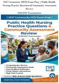 2027 Community HESI Exam Prep &vert; Public Health&NewLine;Nursing Practice Questions & Community Assessment&NewLine;Review&NewLine;2026&sol;2027 Examination