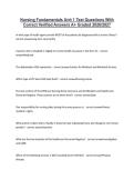 Nursing Fundamentals Unit 1 Test Questions With &NewLine;Correct Verified Answers A&plus; Graded 2026&sol;2027