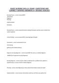 BASIC NURSING SKILLS- EXAM 1 QUESTIONS AND &NewLine;CORRECT VERIFIED ANSWERS A&plus; GRADED 2026&sol;2027 