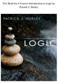 Test Bank for A Concise Introduction to Logic by&NewLine;Patrick J&period; Hurley