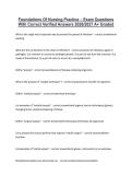 Foundations Of Nursing Practice &ndash; Exam Questions &NewLine;With Correct Verified Answers 2026&sol;2027 A&plus; Graded 