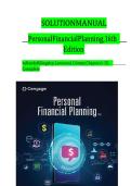 Solution Manual for Personal Financial Planning &lpar;16th Edition&rpar; by Randy Billingsley & Lawrence J&period; Gitman &ndash; Complete Chapters 1&ndash;15