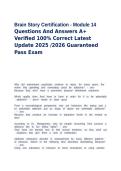 Brain Story Certification - Module 14 Questions And Answers A&plus; Verified 100&percnt; Correct Latest Update 2025 &sol;2026 Guaranteed Pass Exam