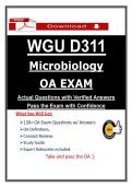 D311 OA Exam &ndash; WGU Microbiology Objective Assessment &lpar;2026&rpar; Actual Questions & Study Guide &vert; Guarantee Pass&NewLine;