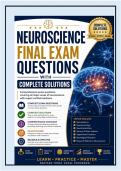 Neuroscience Final Exam Questions with Complete Solutions&colon; Neuroanatomy&comma; Neurophysiology&comma; Neurotransmitters&comma; and Higher Brain Functions&NewLine;&NewLine;