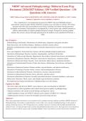 NR507 Advanced Pathophysiology Midterm Exam Prep&NewLine;Document &vert; 2026&sol;2027 Edition &vert; 150 Verified Questions - 136&NewLine;Questions with Answers