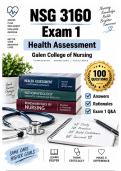 NSG 3160 Exam 1 &ndash; Galen Health Assessment &lpar;2026&sol;2027&rpar; Actual Q&A &vert; A&plus; Guarantee
