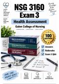 NSG 3160 Exam 3 &ndash; Health Assessment &lpar;2026&sol;2027&rpar; Actual Q&A &vert; Galen A&plus; Guarantee