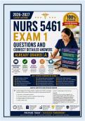 NURS 5461 Exam 1 Questions with Correct Detailed Answers&colon; Advanced Pathophysiology and Pharmacology for Nursing Practice&NewLine;&NewLine;
