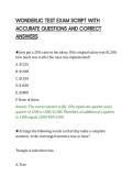 WONDERLIC TEST EXAM SCRIPT WITH ACCURATE QUESTIONS AND CORRECT ANSWERS&period;