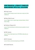 WISE FINANCIAL LITERACY COMPLETE EXAM REVIEW WITH FULL SOLUTIONS&period;