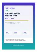 NR226 Fundamentals&colon; Patient Care Test Bank 1 &vert; 300 Questions with Answers & Detailed Rationales