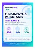 NR226 Fundamentals&colon; Patient Care Test Bank 2 &vert; 300 Practice Questions &plus; Detailed Answer Key & Rationales
