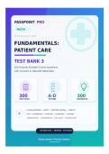NR226 Fundamentals&colon; Patient Care Test Bank 3 &vert; 300 Multiple-Choice Questions with Answers & Rationales