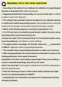 Abnormal Psychology Test Bank Questions&colon; History&comma; Theoretical Models&comma; and Definitions of Psychological Disorders&NewLine;&NewLine;