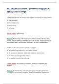 NU 150&sol;NU150 Exam 1 &ndash; Pharmacology &lpar;2026&sol;2027&rpar; Actual Q&A &vert; Galen A&plus; Guarantee