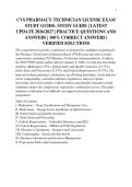 CVS PHARMACY TECHNICIAN LICENSE EXAM&NewLine;STUDY GUIDE&colon; STUDY GUIDE &vert; LATEST&NewLine;UPDATE 2026&sol;2027 &vert; PRACTICE QUESTIONS AND&NewLine;ANSWERS &vert; 100&percnt; CORRECT ANSWERS &vert;&NewLine;VERIFIED SOLUTIONS