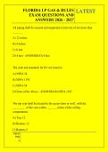 FLORIDA LP GAS & RULES &NewLine;EXAM QUESTIONS AND &NewLine;ANSWERS 2026 - 2027