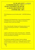 NU 545 ADVANCE &NewLine;PATHOPHYSIOLOGY UNIT 2 &NewLine;EXAM- UNIVERSITY OF SOUTH &NewLine;ALABAMA QUESTIONS AND &NewLine;ANSWERS 2026 - 2027 