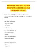 AAAI-ISMA PERSONAL TRAINER &NewLine;CERTIFICATION QUESTIONS AND &NewLine;ANSWERS 2026 - 2027