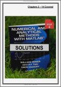 Solutions Manual for For Numerical and Analytical Methods with Matlab &lpar;1st Edition&rpar; by Bober - Graded A&plus; Compreh&period;&period;&period;