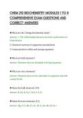CHEM 210 BIOCHEMISTRY MODULES 1 TO 8&NewLine;COMPREHENSIVE EXAM QUESTIONS AND&NewLine;CORRECT ANSWERS&NewLine;