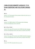 CHEM 210 BIOCHEMISTRY MODULES 1 TO 8&NewLine;EXAM QUESTIONS AND SOLUTIONS GRADED&NewLine;A&plus;