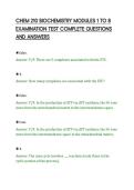 CHEM 210 BIOCHEMISTRY MODULES 1 TO 8&NewLine;EXAMINATION TEST COMPLETE QUESTIONS&NewLine;AND ANSWERS&NewLine;