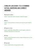 CHEM 219 LAB EXAMS 1 TO 4 COMBINED&NewLine;ACTUAL QUESTIONS AND CORRECT&NewLine;ANSWERS&NewLine;