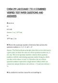 CHEM 219 LAB EXAMS 1 TO 4 COMBINED&NewLine;VERIFIED TEST PAPER QUESTIONS AND&NewLine;ANSWERS&NewLine;