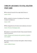 CHEM 219 LAB EXAMS 5 TO 8 FULL SOLUTION&NewLine;STUDY GUIDE&NewLine;