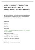 CHEM 219 MODULE 1 PREMIUM EXAM&NewLine;PREP GUIDE WITH COMPLETE&NewLine;QUESTIONS AND ACCURATE ANSWERS