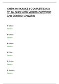 CHEM 219 MODULE 2 COMPLETE EXAM&NewLine;STUDY GUIDE WITH VERIFIED QUESTIONS&NewLine;AND CORRECT ANSWERS&NewLine;