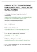 CHEM 219 MODULE 2 COMPREHENSIVE&NewLine;EXAM PAPER WITH FULL QUESTIONS AND&NewLine;RELIABLE ANSWERS