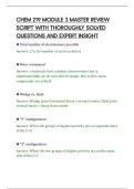 CHEM 219 MODULE 3 MASTER REVIEW&NewLine;SCRIPT WITH THOROUGHLY SOLVED&NewLine;QUESTIONS AND EXPERT INSIGHT&NewLine;