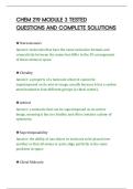 CHEM 219 MODULE 3 TESTED&NewLine;QUESTIONS AND COMPLETE SOLUTIONS&NewLine;