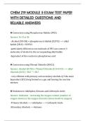 CHEM 219 MODULE 5 EXAM TEST PAPER&NewLine;WITH DETAILED QUESTIONS AND&NewLine;RELIABLE ANSWERS&NewLine;