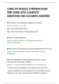 CHEM 219 MODULE 5 PREMIUM EXAM&NewLine;PREP GUIDE WITH COMPLETE&NewLine;QUESTIONS AND ACCURATE ANSWERS