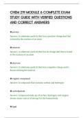 CHEM 219 MODULE 6 COMPLETE EXAM&NewLine;STUDY GUIDE WITH VERIFIED QUESTIONS&NewLine;AND CORRECT ANSWERS&NewLine;