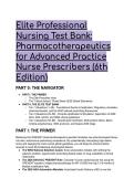 Elite Professional Nursing Test Bank&colon; Pharmacotherapeutics for Advanced Practice Nurse Prescribers &lpar;2026&sol;2027 Standards - Q&A &plus; Mentor Rationale&rpar;