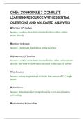 CHEM 219 MODULE 7 COMPLETE&NewLine;LEARNING RESOURCE WITH ESSENTIAL&NewLine;QUESTIONS AND VALIDATED ANSWERS&NewLine;