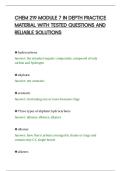 CHEM 219 MODULE 7 IN DEPTH PRACTICE&NewLine;MATERIAL WITH TESTED QUESTIONS AND&NewLine;RELIABLE SOLUTIONS&NewLine;