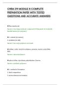 CHEM 219 MODULE 8 COMPLETE&NewLine;PREPARATION PAPER WITH TESTED&NewLine;QUESTIONS AND ACCURATE ANSWERS