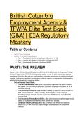 British Columbia Employment Agency & TFWPA Elite Test Bank &lpar;Q&A&rpar; &vert; ESA Regulatory Mastery 2026&sol;2027