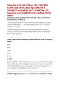 NEVADA C-2 ELECTRICAL CONTRACTOR EXAM 2026 &vert; PRACTICE QUESTIONS & CORRECT ANSWERS WITH RATIONALES &vert; NEVADA C-2 CONTRACTOR LICENSE EXAM PREP