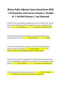 Illinios Public Adjuster Exam Actual Exam 2026 &vert; All Questions and Correct Answers &vert; Graded A&plus; &vert; Verified Answers &vert; Just Released