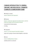 CHEM120 INTRODUCTION TO GENERAL&NewLine;ORGANIC AND BIOLOGICAL CHEMISTRY&NewLine;COMPLETE COURSE REVIEW GUIDE
